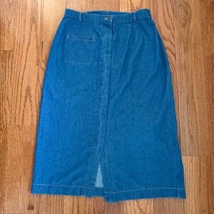 Susan Briston Casuals Jean Maxi Skirt Button Up Front Plus Size 14W